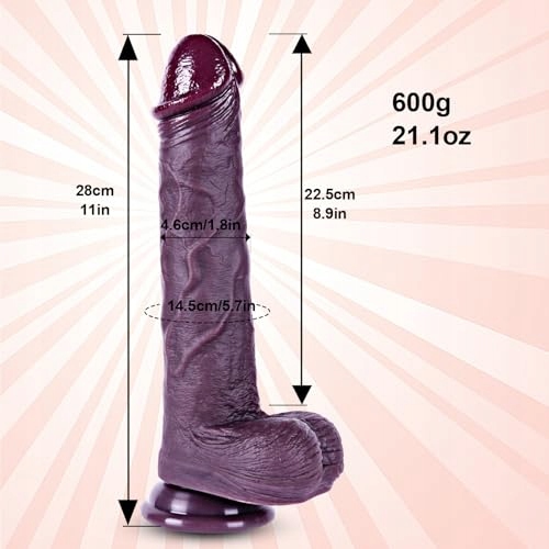 DILDO KING Realistyczny Czarny Dildo 28cm Silikonowy Z Przyssawką — miniatura 8