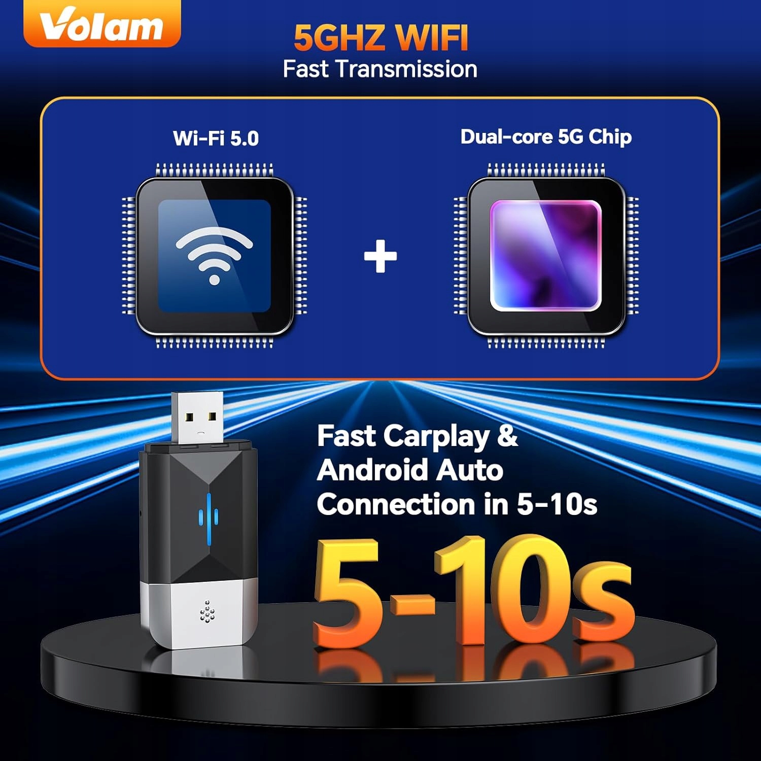 adaptera CarPlay 2 w 1 Android Auto Adapter bezprzewodowy Marka bez marki