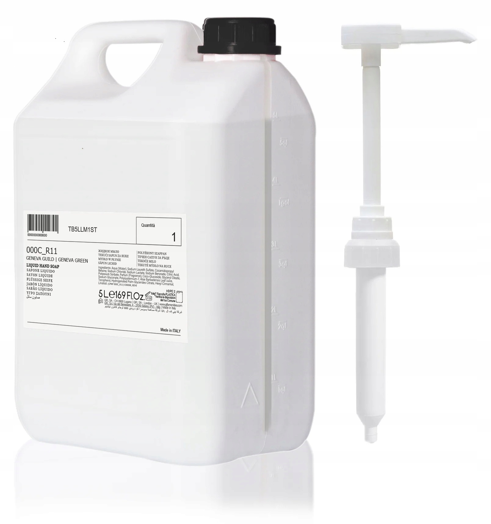 Geneva Guild 5L Tekuté mýdlo s aloe pumpa na 5litrové lahve Gfl