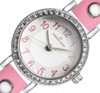 

Mały zegarek damski na pasku cyrkonie na kopercie