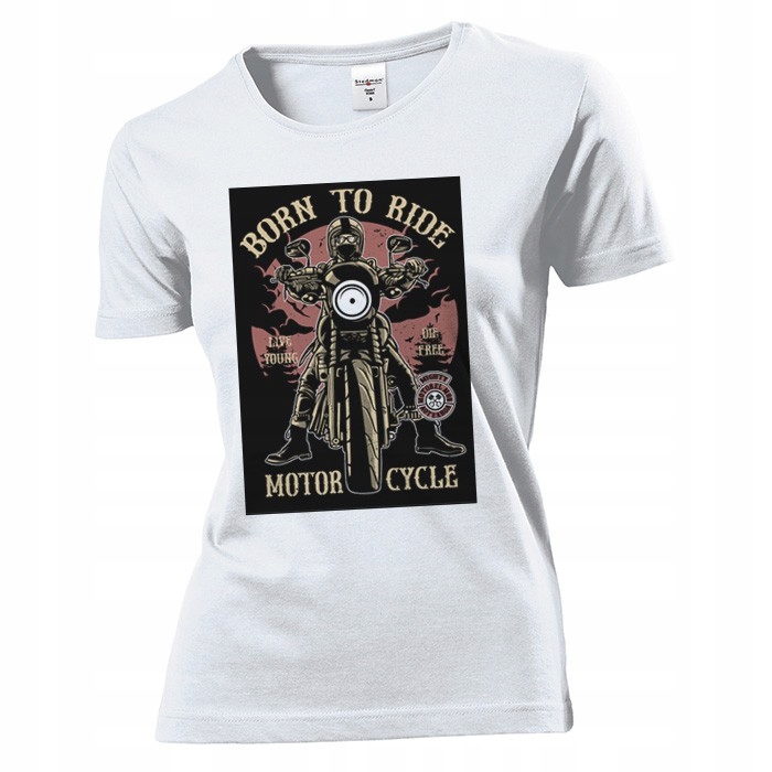 

Koszulka damska Urodzony By Jezdzic Motocykl L