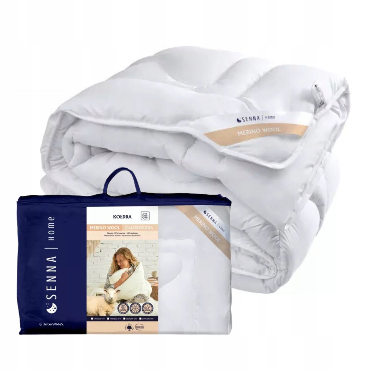 Prikrývka 155x200 Merino Wool Vlna z merino Biela