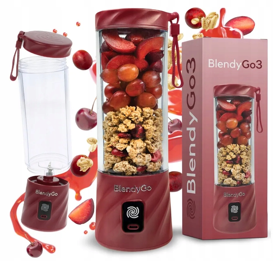 Originálny bezdrôtový mixér BlendyGo 3 Burgundský Usb