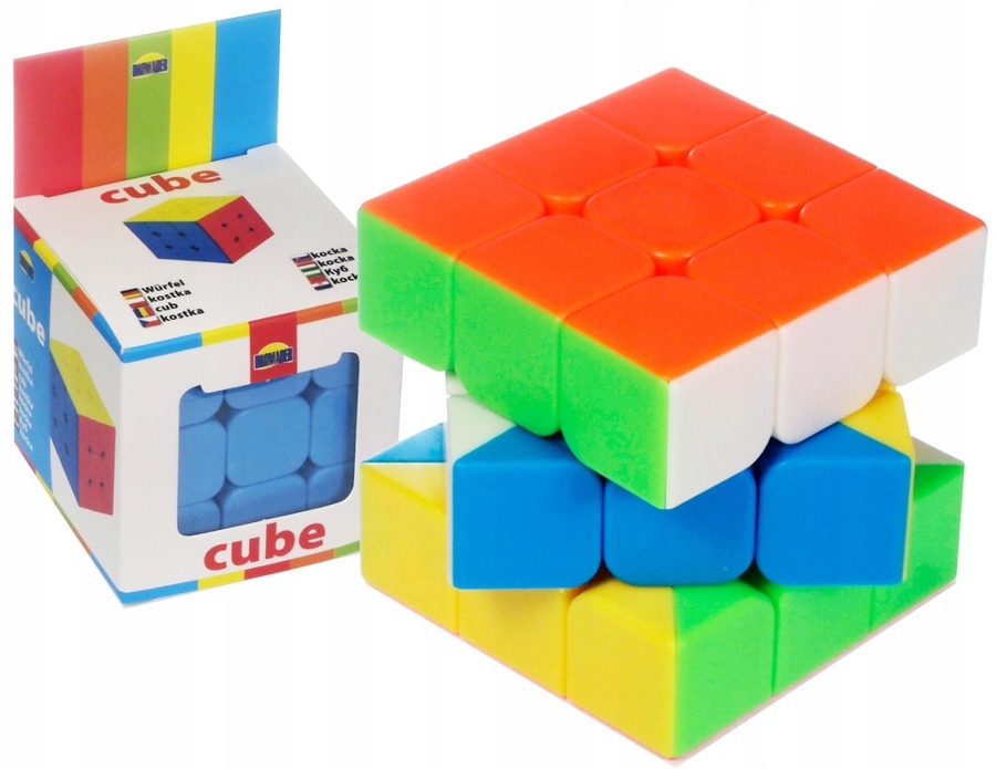 KOLOROWA KOSTKA UKŁADANKA GRA LOGICZNA 3x3