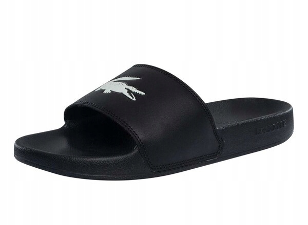Czarne Klapki Męskie Lacoste Serve Slide Na Basen I Plażę R-43