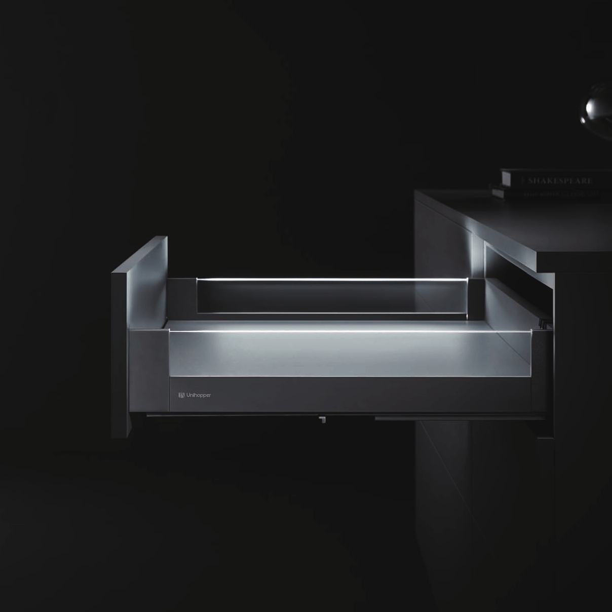 Szuflada LED MagicBox L-500 H-80 ANTRACYT Marka Grass-Hopper