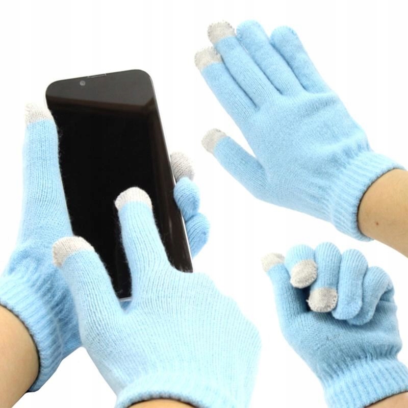 

Rękawiczki zimowe dotykowe do ekranów niebieskie