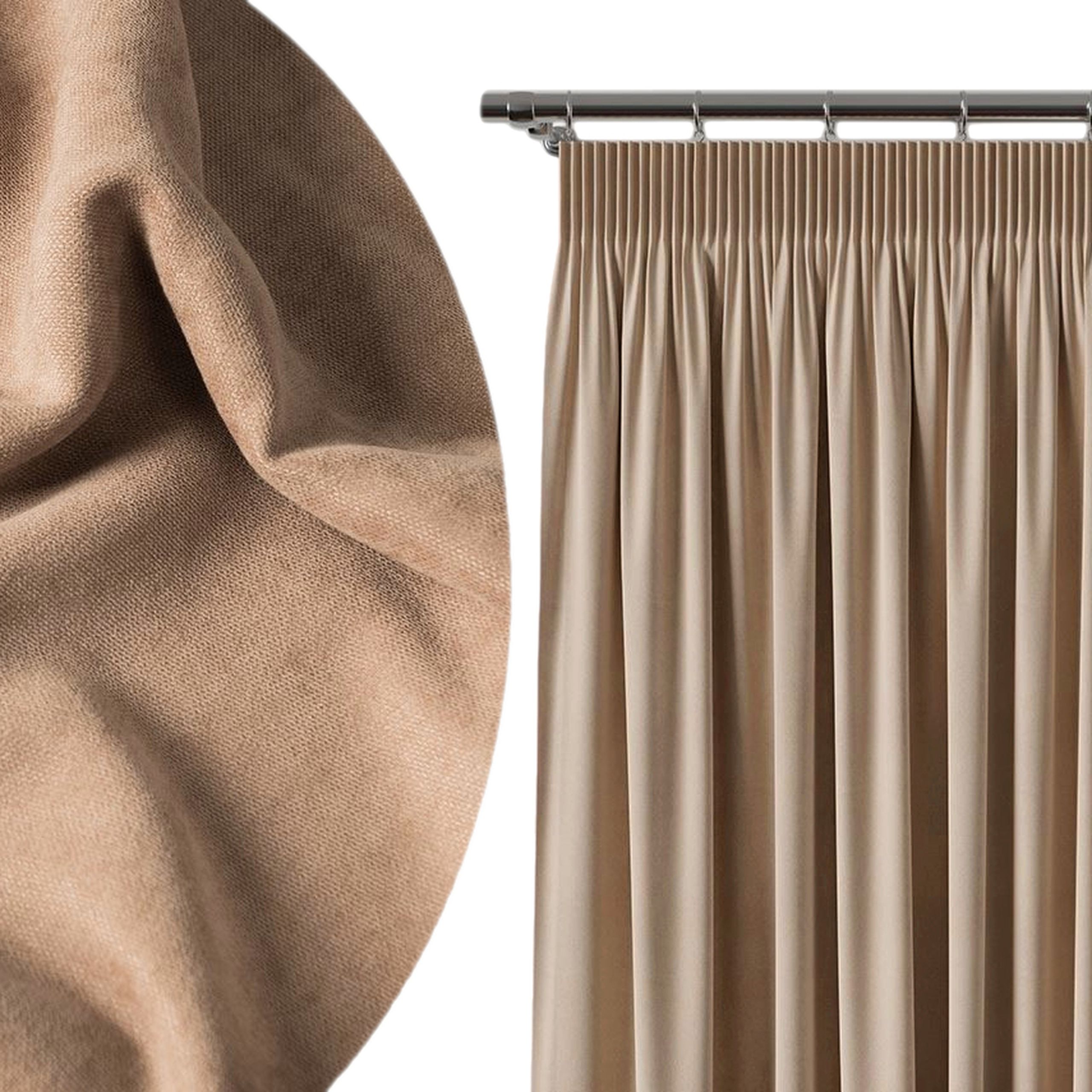 Hotový Závěs Na Pásce 280x250 Hladké Závěsy Světle Hnědé 9925