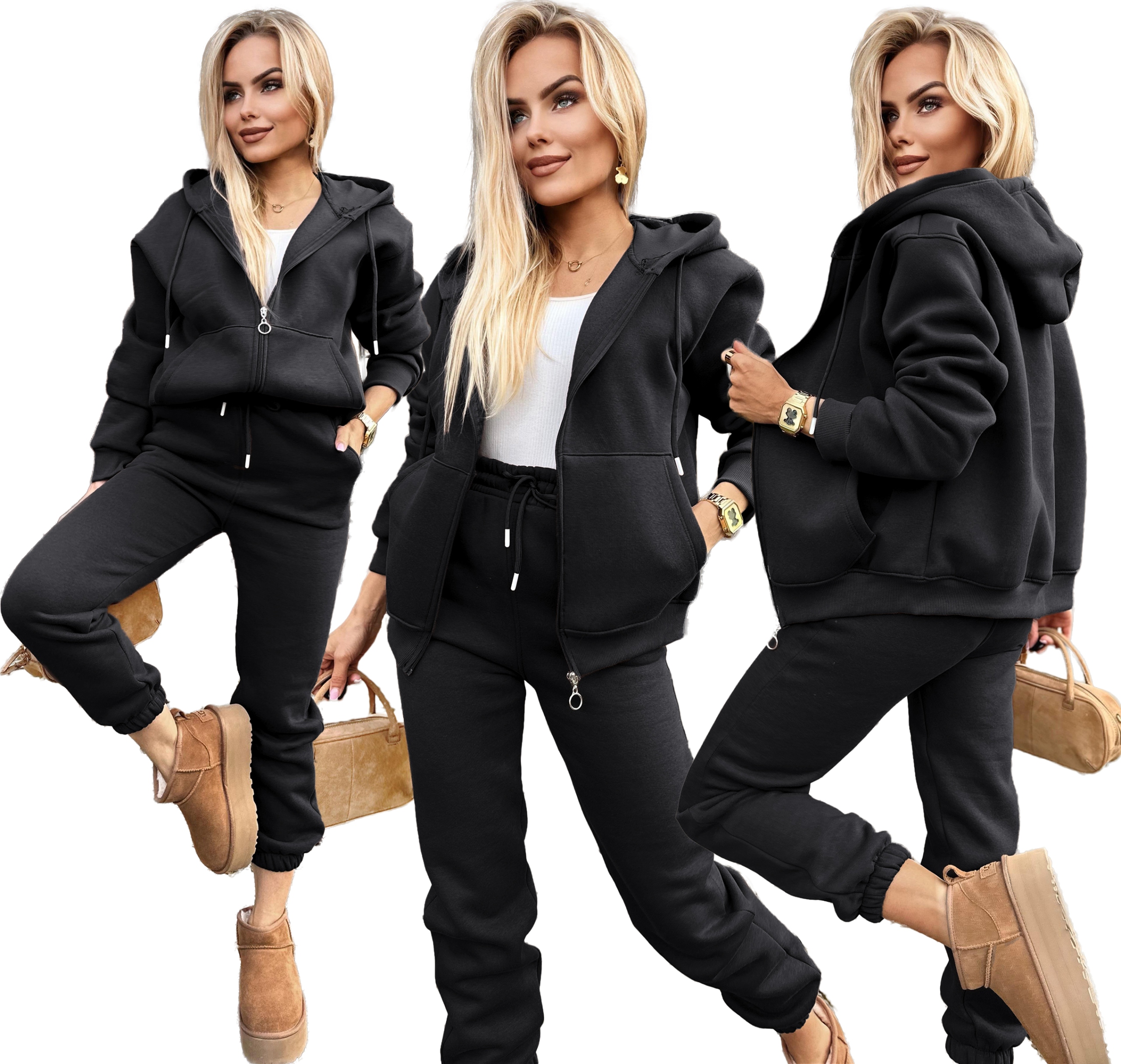 Bavlněný tepláková souprava Teplákovka kalhoty rozepínací mikina XL Marcela