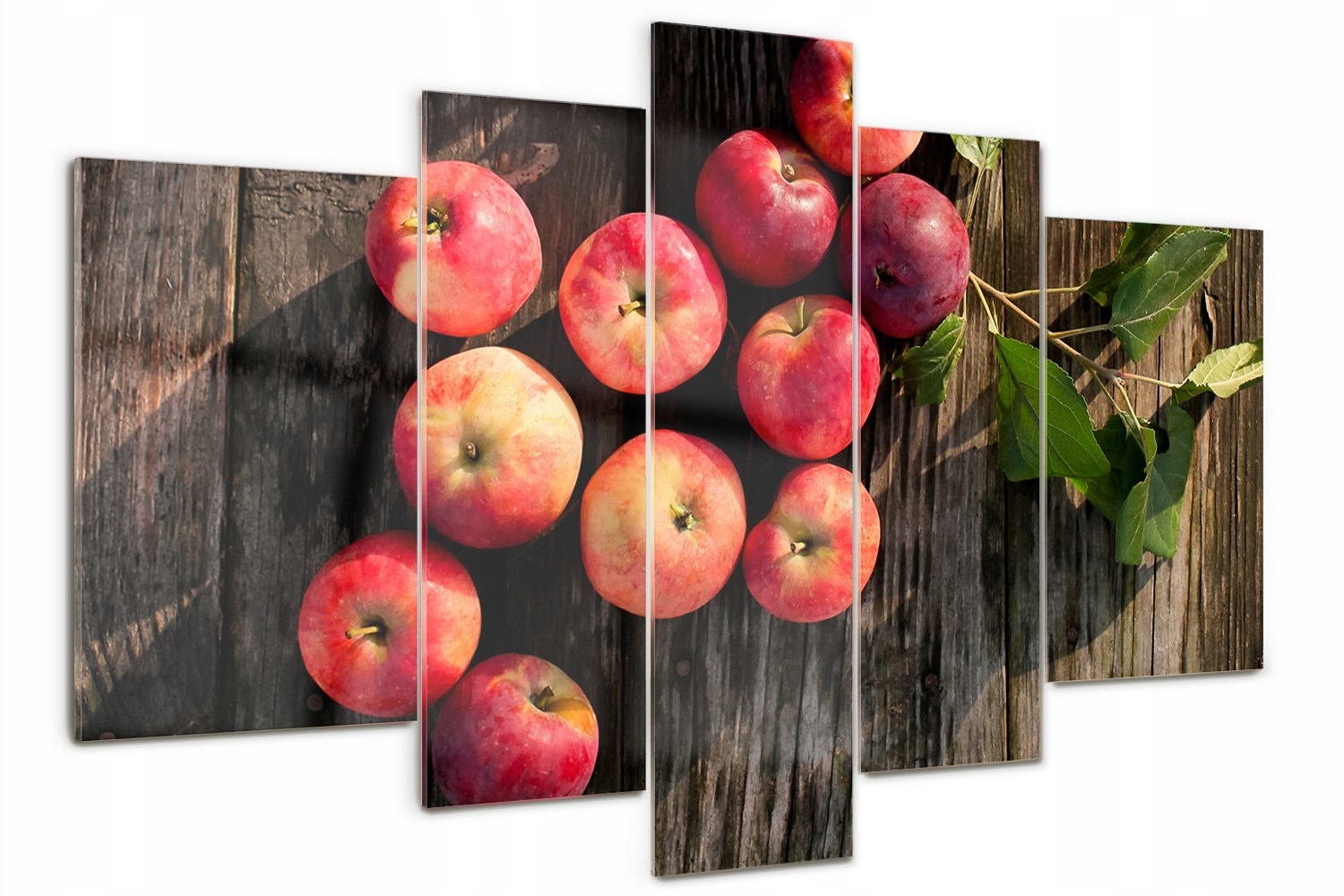 Sklenený obraz Triptych na stenu Jablká na stole