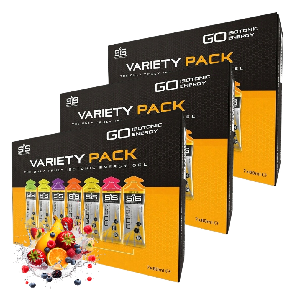 3x Sis Go Variety Pack Isotonic Energy Gel 7 x 60 ml Energetický Gel