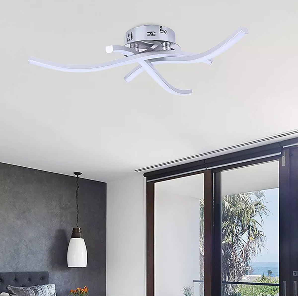 LAMPA SUFITOWA WISZĄCA PLAFON LED ŻYRANDOL MODERN CHROM 16W 230V ZD77A Marka Aptel