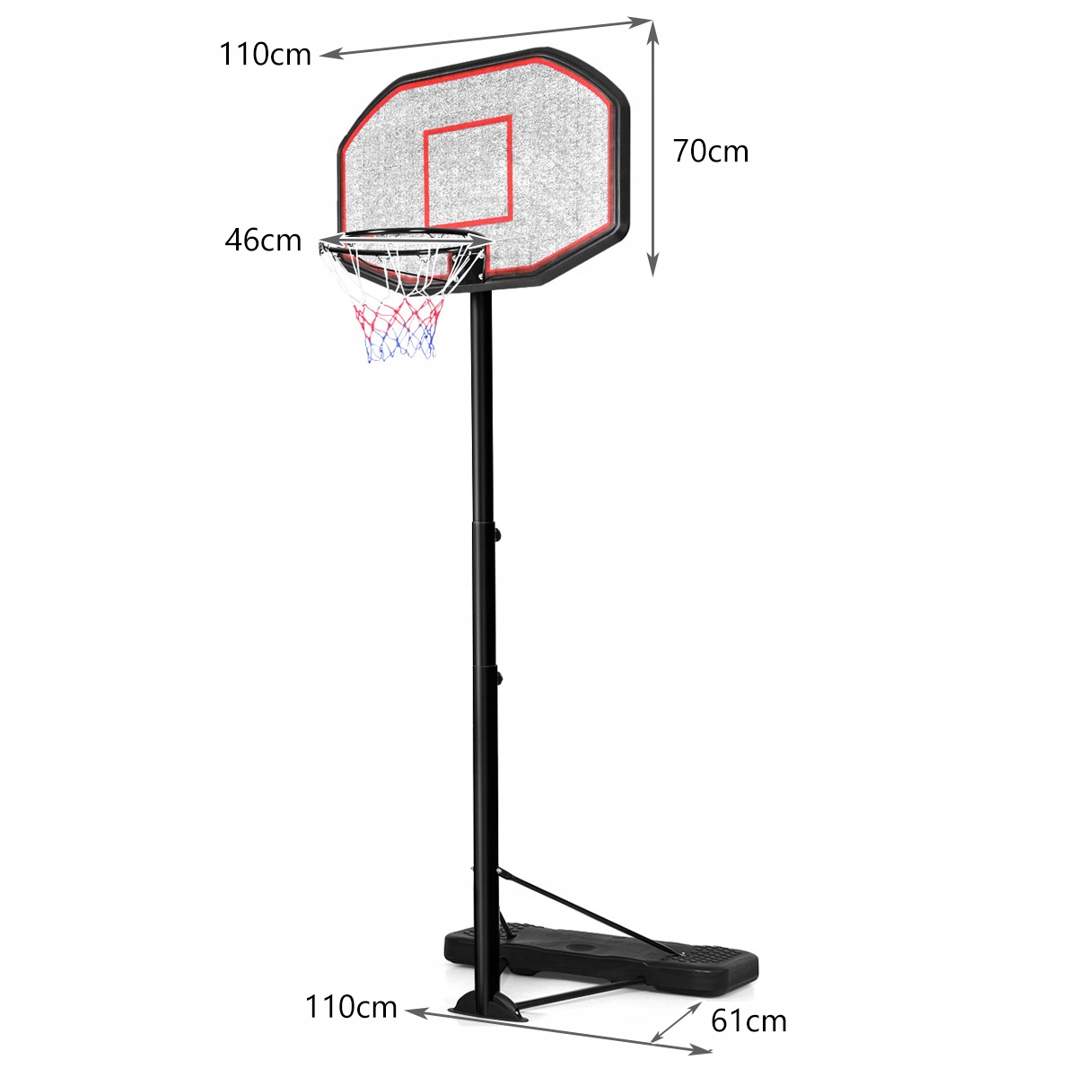 ПОВНОРОЗМІРНА РЕГУЛЬОВАНА БАСКЕТБОЛЬНА КОРЗИНА