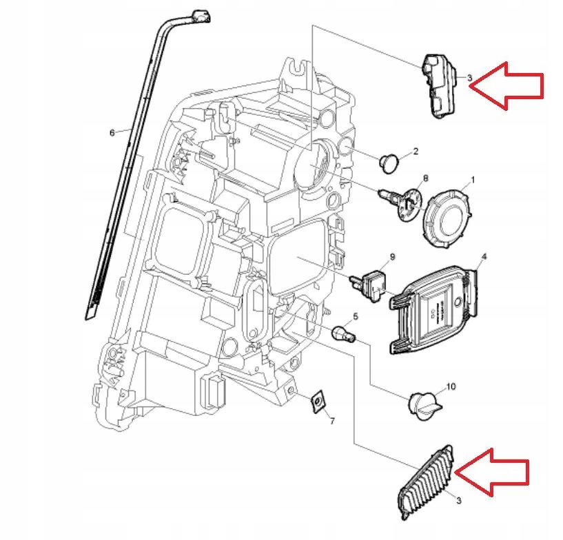 PRZETWORNICA MODUŁ REFLEKTORA LED PRAWY VOLVO FH4 2013- Producent części Inny