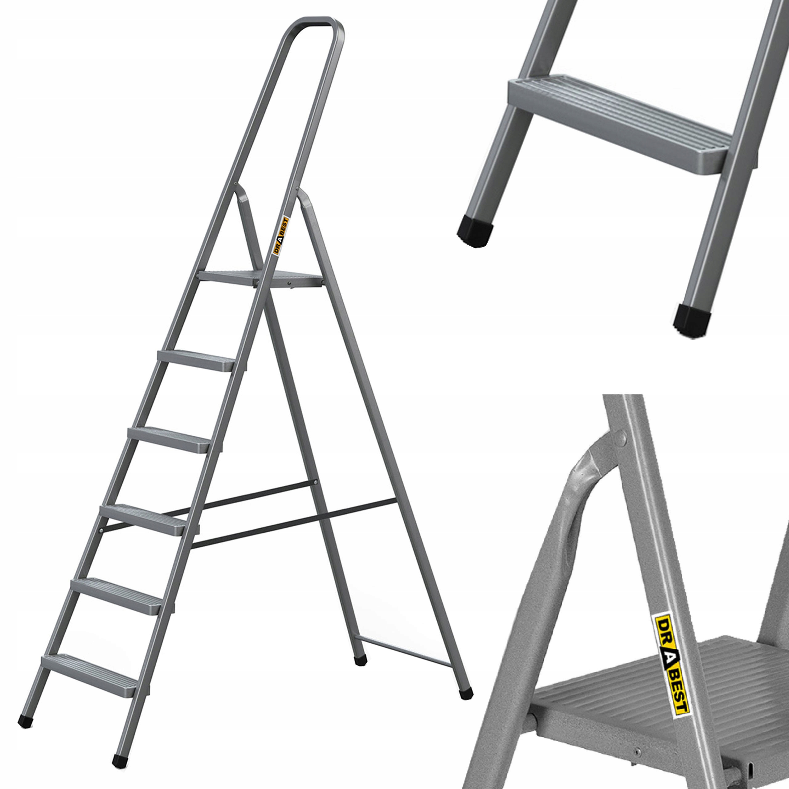 Domáca oceľová jednostranná rebríková tyč 6-stupňová Drabest