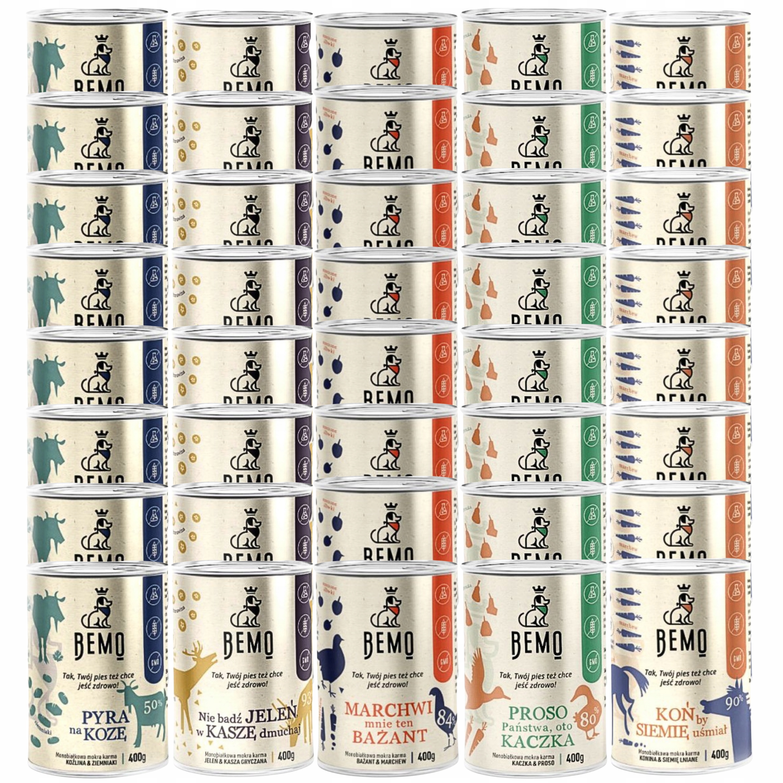 Levně Bemo krmivo pro psy mix chutí 45 x 400 g Monoproteinové