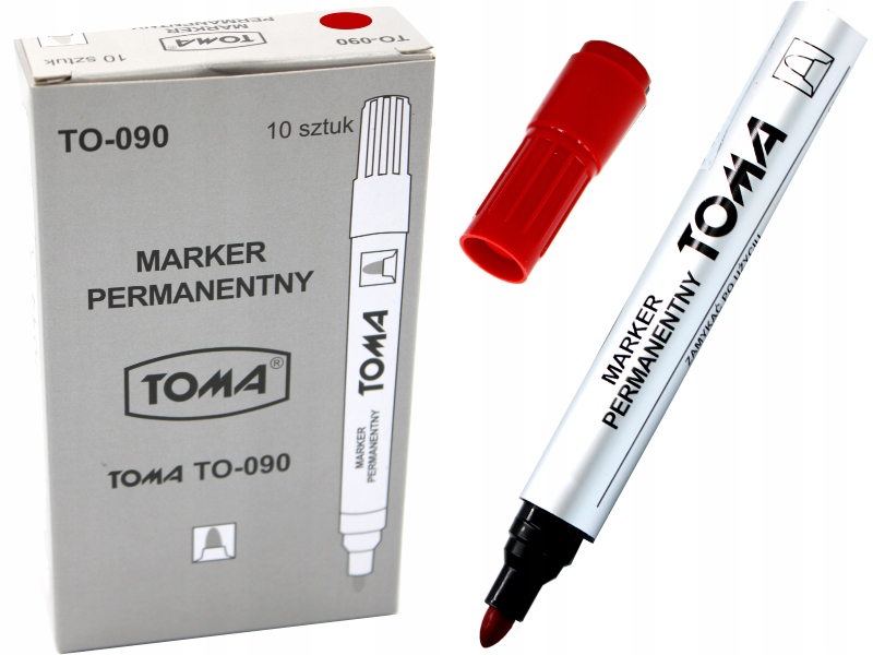 

Marker permanentny TO-090 czerwony 10 sztuk
