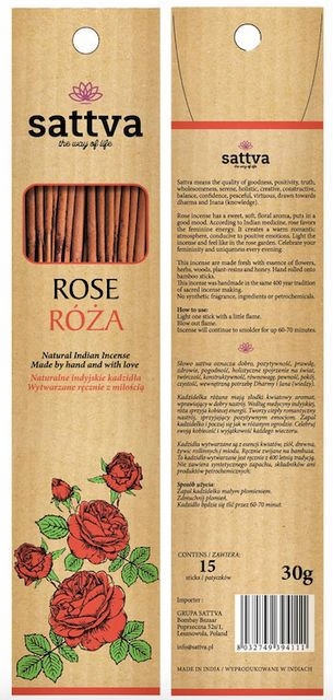 

Sattva Kadzidełka Incense Rose Róża aż 30g