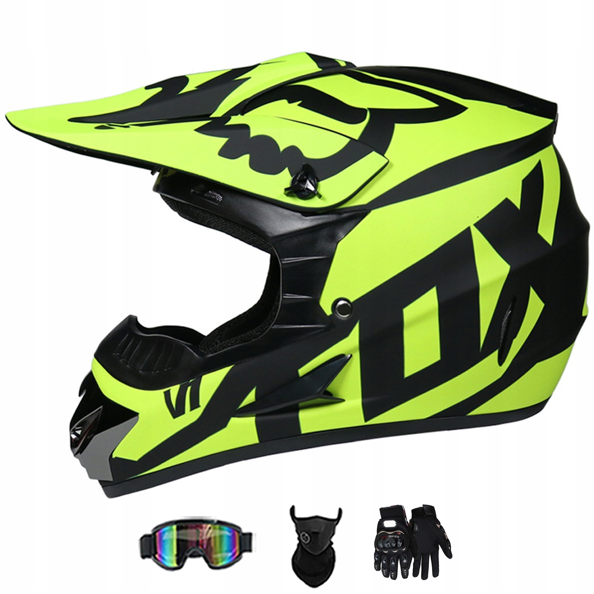 Motocyklová Přilba Lehká Enduro Quada Brýle Rukavice Maska S