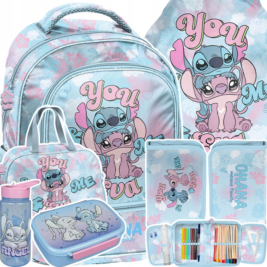Plecak Szkolny Tornister Lilo I Stitch Stich Piórnik Worek Torba Zestaw