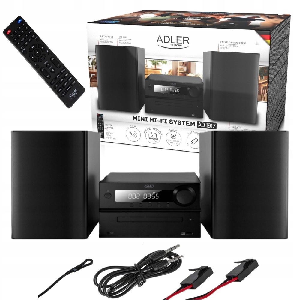 Stereo Veža Hi-fi AD1917 Diaľkové ovládanie s Bluetooth CD MP3 Usb Rádiom Fm Hdmi