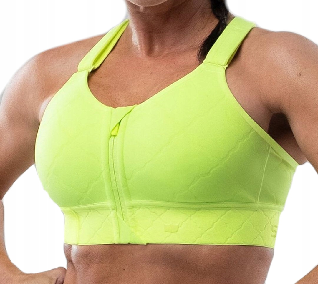 Biustonosz Sportowy Shefit Neon Zielony Regulowany Ćwiczenia Siłownia R.4XL