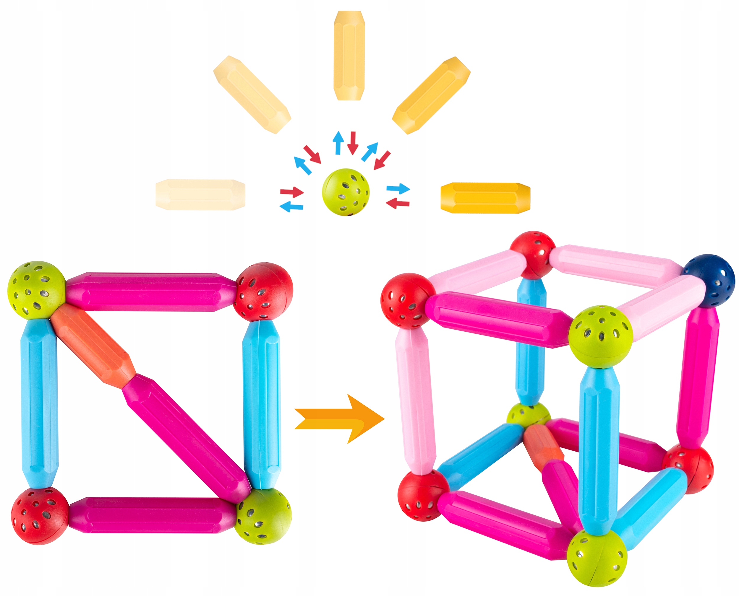 KLOCKI MAGNETYCZNE KONSTRUKCYJNE EDUKACYJNE ZESTAW Kod producenta L73G4