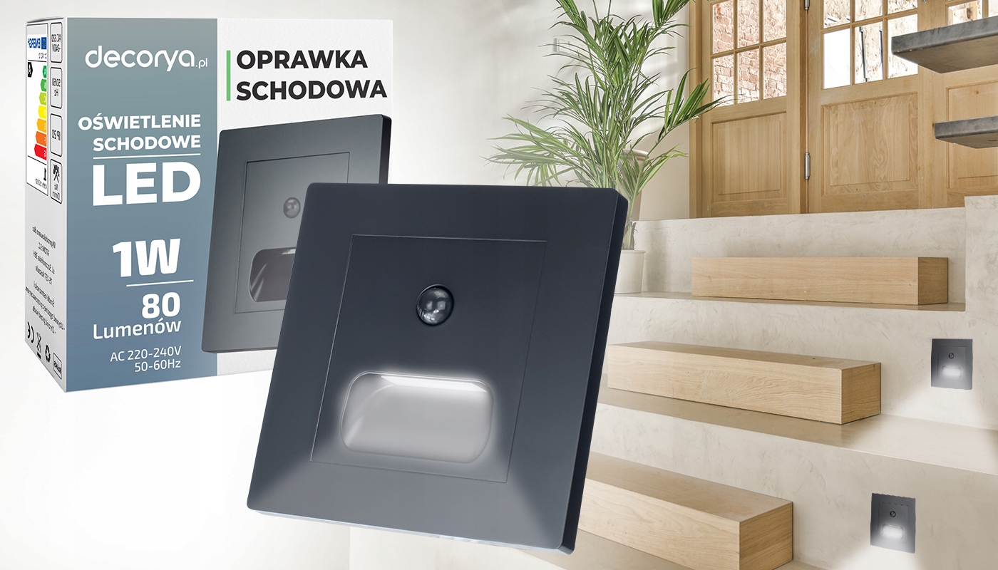 3x LAMPKA OŚWIETLENIE SCHODOWE PRZYPODŁOGOWE LED OPRAWKI CZUJNIK RUCHU 230V EAN (GTIN) 5904194682019