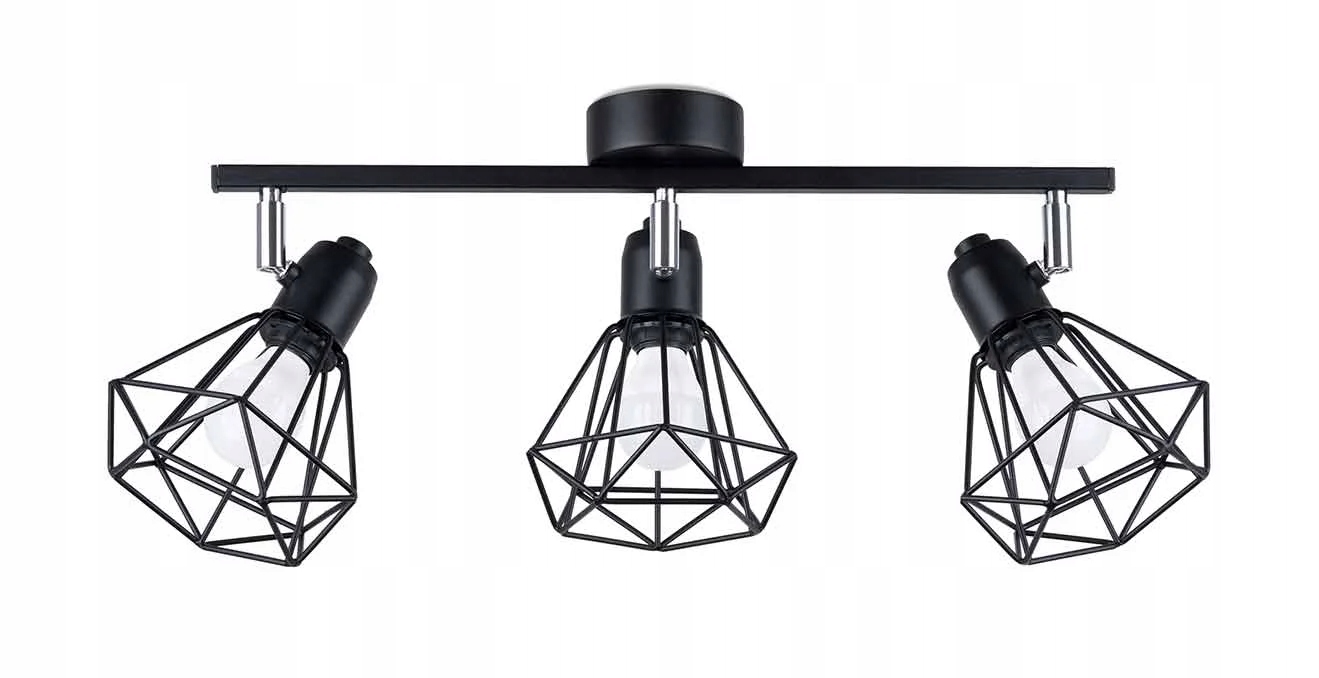 Industriálna stropná lampa čierna s 3 pohyblivými reflektormi 52 cm Sollux