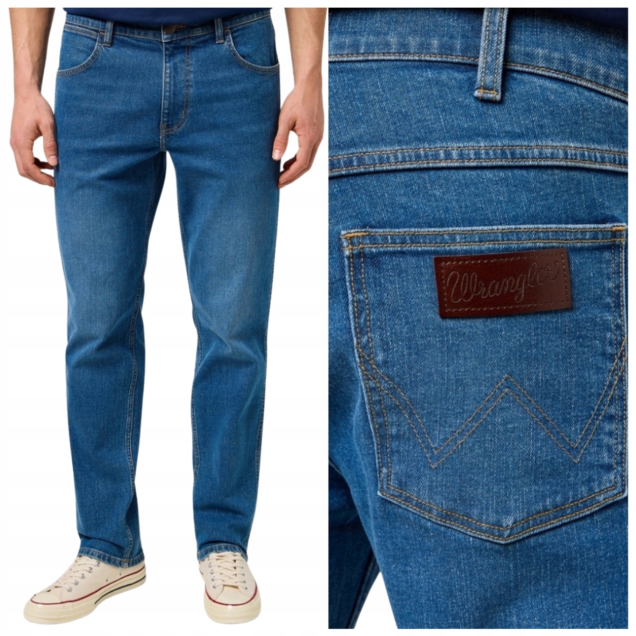 Wrangler Greensboro Oakwood Blue Džíny jednoduché džínové kalhoty W40 L34