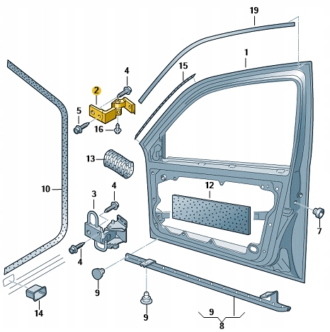ZAWIAS DRZWI GÓRA LEWY VW BORA GOLF IV PASSAT B5 Producent części Volkswagen OE