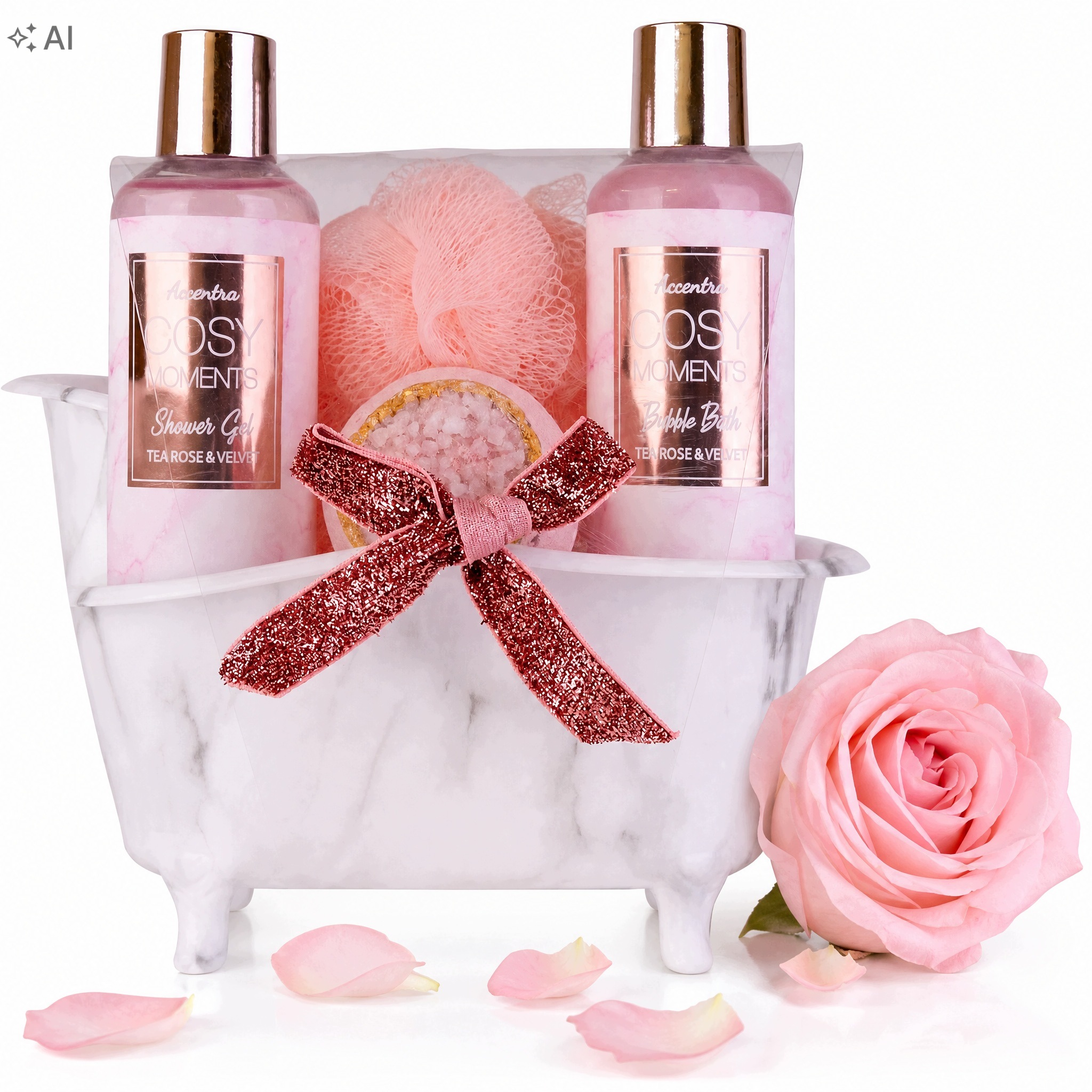 Zestaw Prezentowy Accentra Cosy Moments Tea Rose & Velvet Wanienka