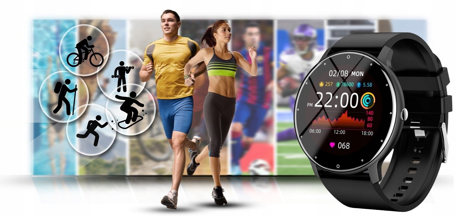 SMARTWATCH MĘSKI RUBICON MENU PL CIŚNIENIE SMS BOX Model inny
