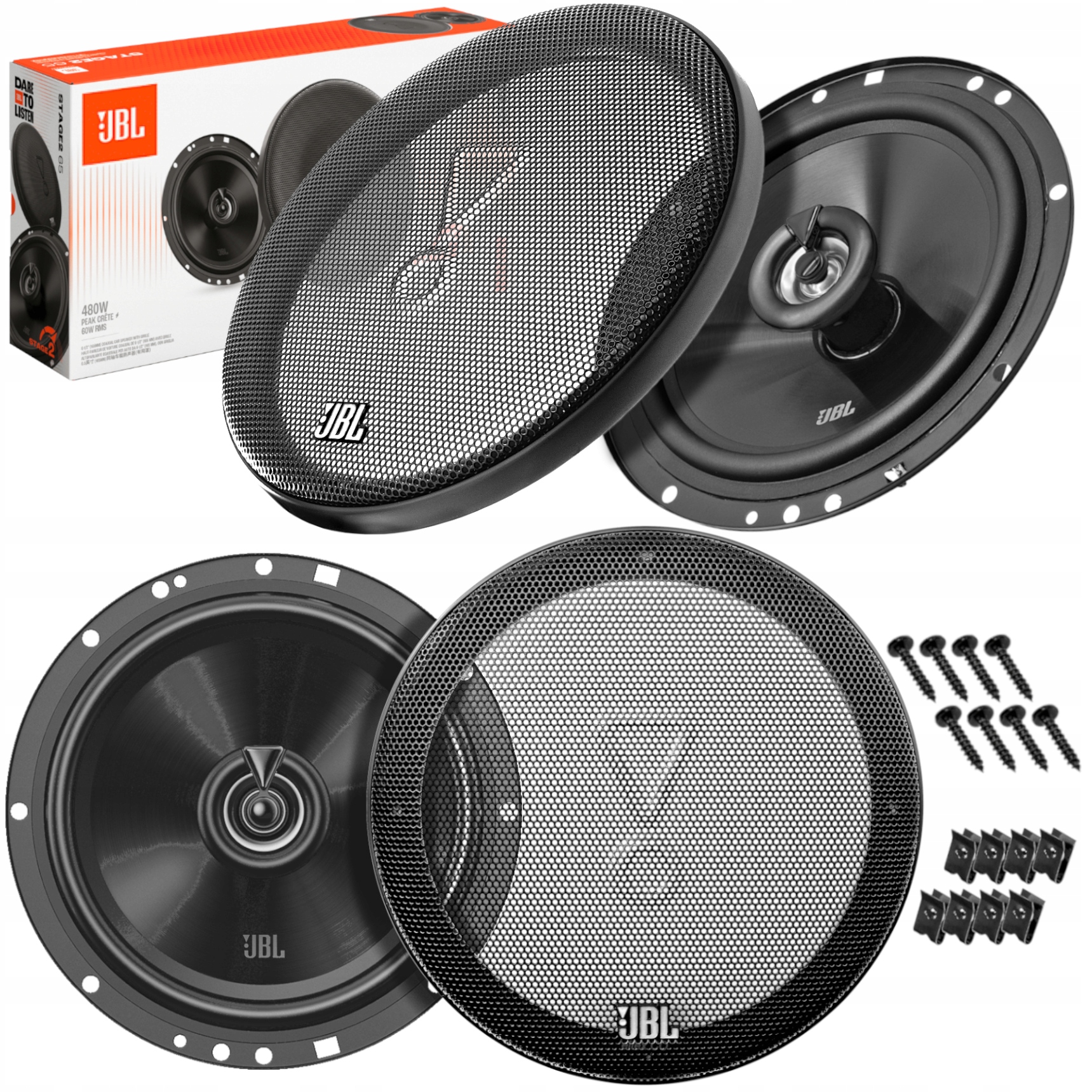 Jbl Stage2 65 6.5" 480W 16,5 cm Głośniki 2-Drożne z Maskownicami
