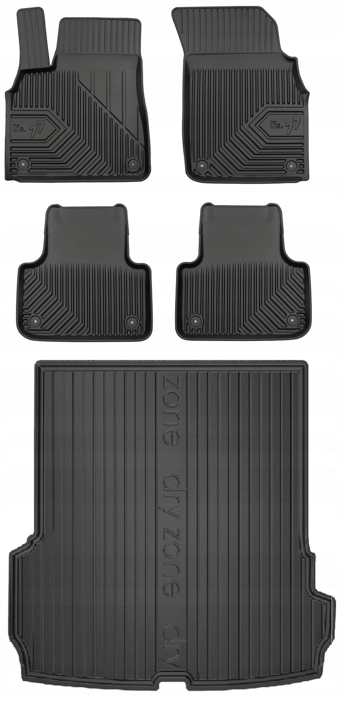 Set 77 Gumové rohože a rohože Audi Q7 2 od roku 2015