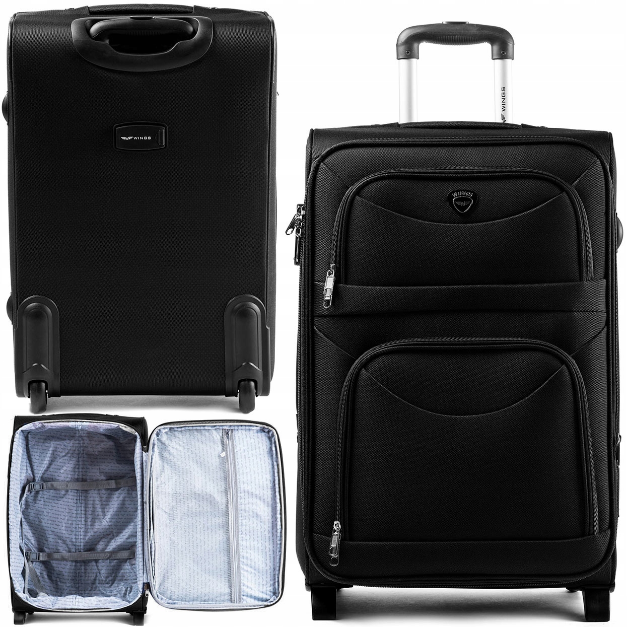 Miękka Duża Walizka Rodzinna L Poszerzana 2 Koła Ciągana Wings Mu 6802-2 Cn