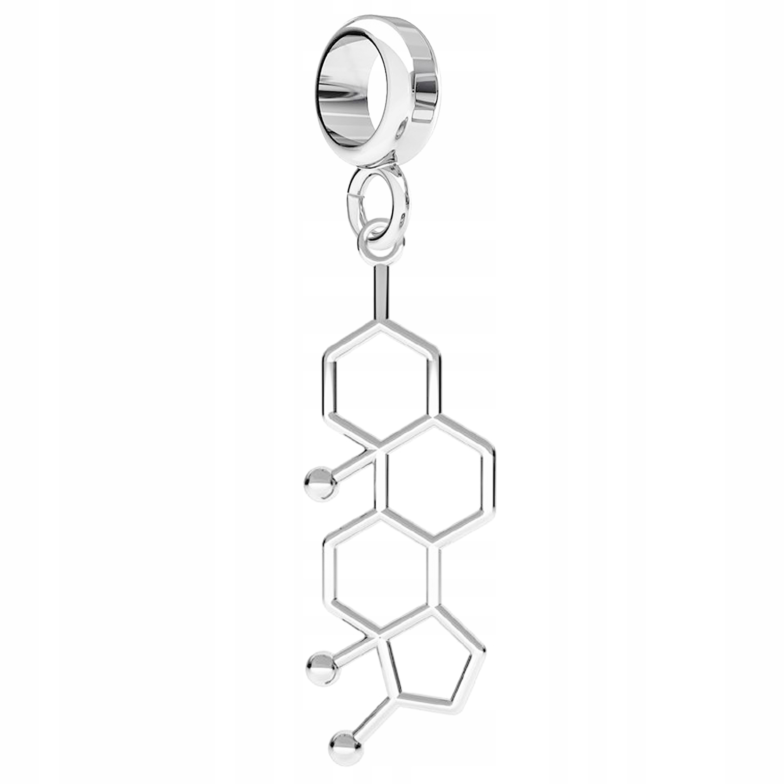 Charms Stříbrný vzor Testosteron s testosteronem Hormon Stříbro 925