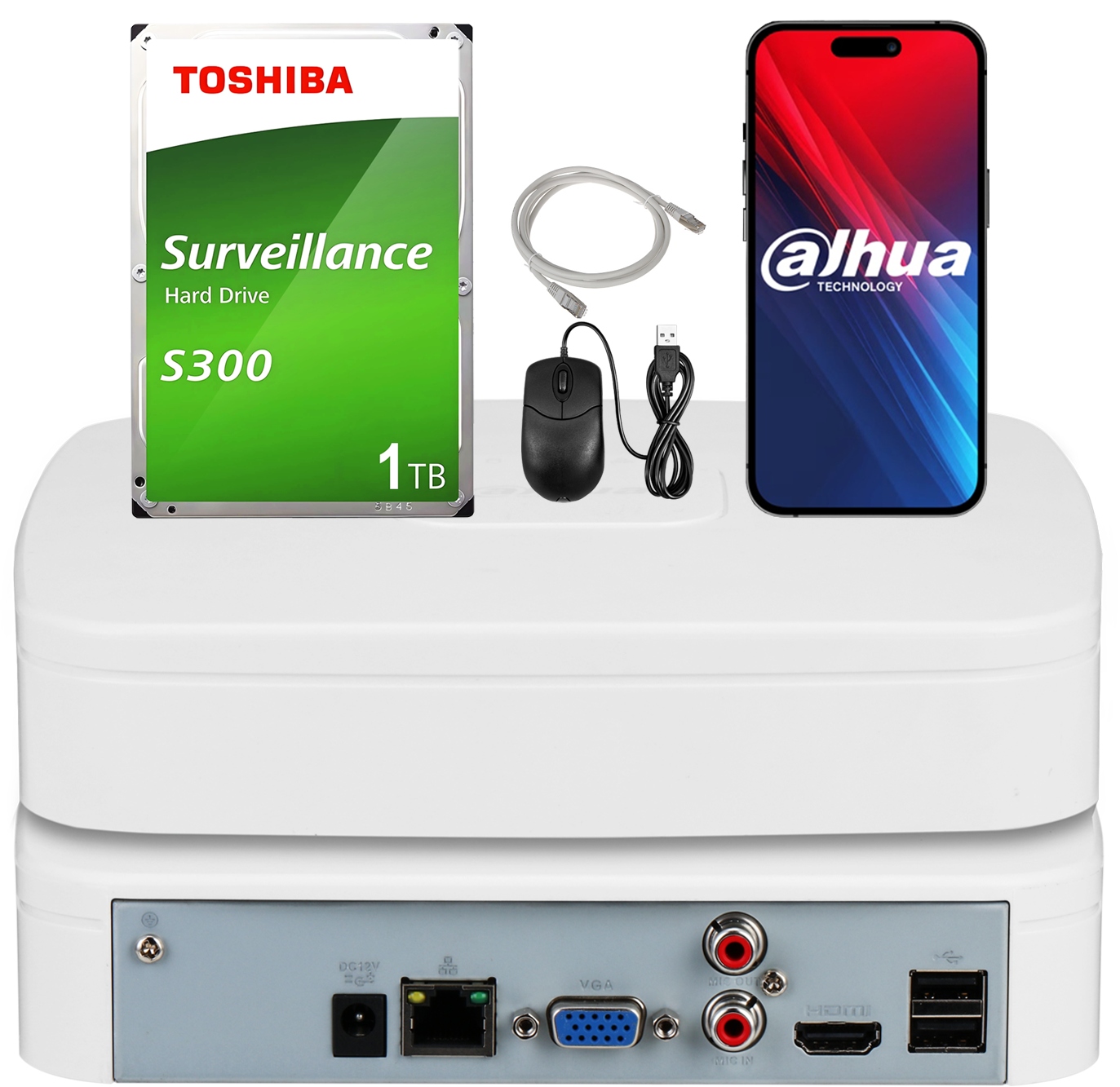 Registrátor Ip NVR2108-4KS3 8 kanálový 12Mpx 1U Lite Dahua Toshiba 1TB