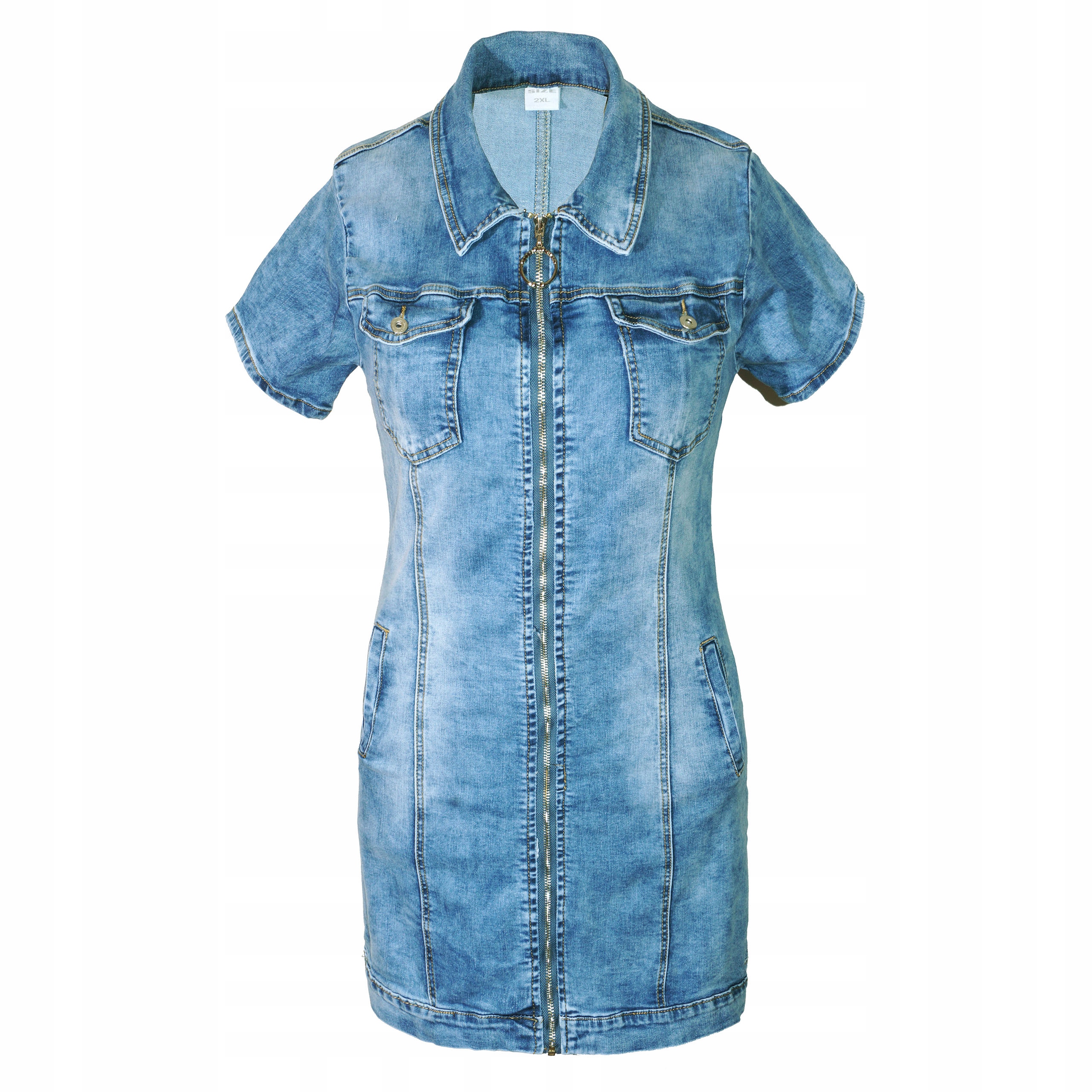 

Sukienka Jeansowa Na Zamek bawełna elastan 48 4XL