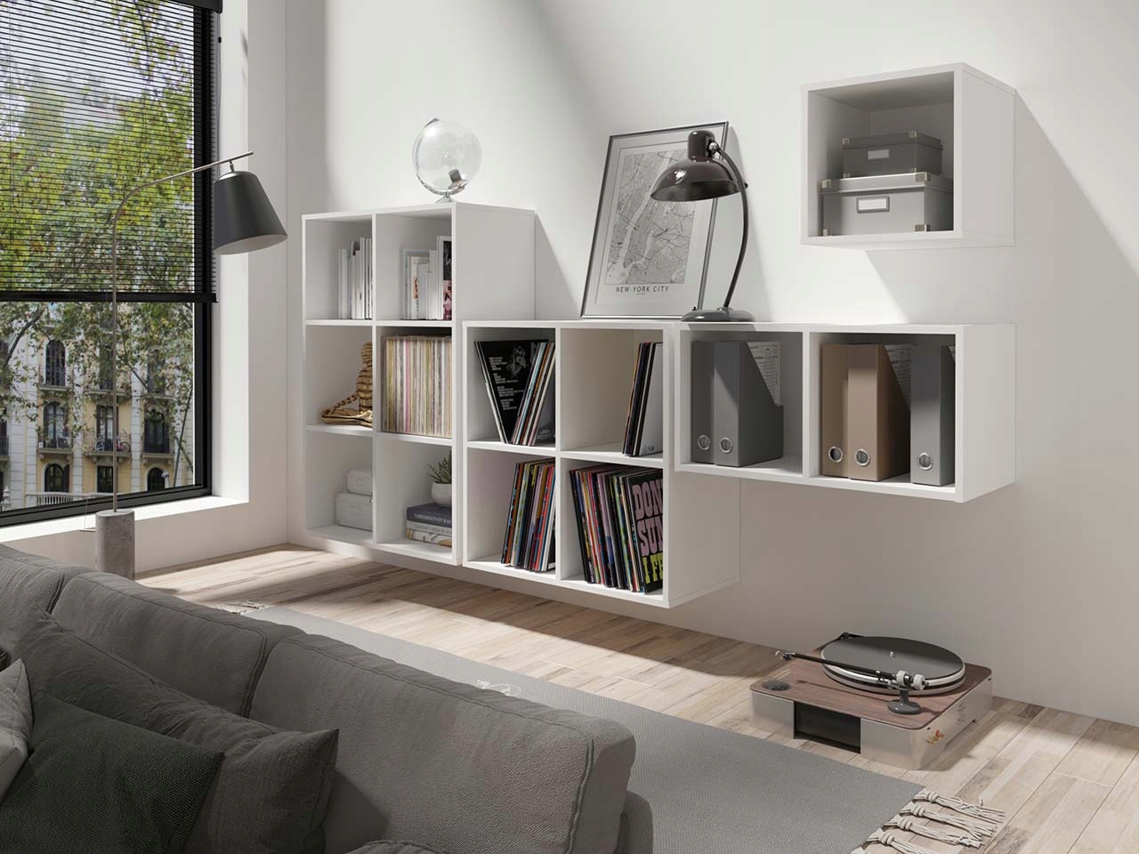 BOX 3 STOJAK REGAŁ PÓŁKA NA PŁYTY WINYLOWE BIAŁA Marka Inna