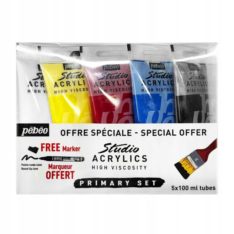 Sada akrylových barev Studio fix Pébéo 5 barev x 100 ml