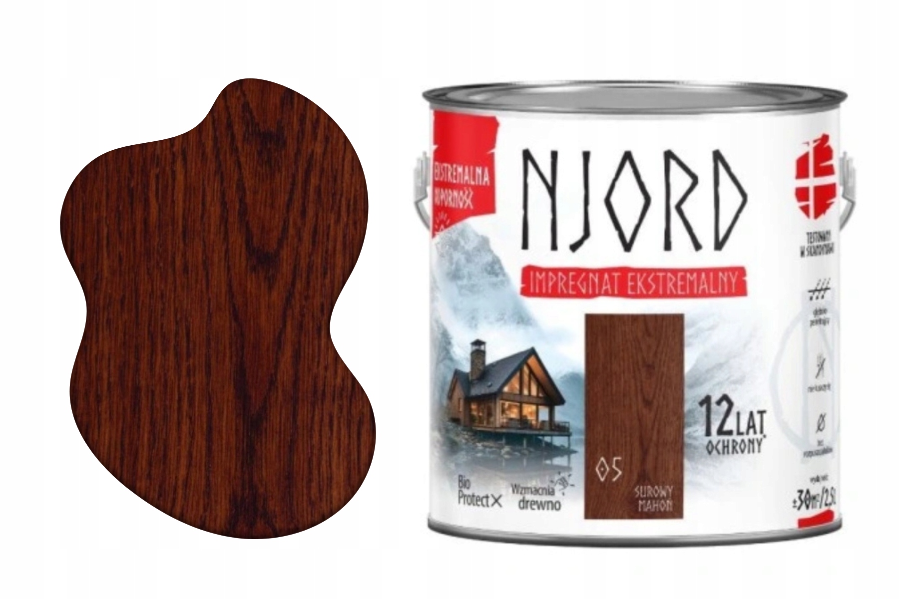 Njord Impregnat ekstremalny Njord surowy mahoń 2,5L