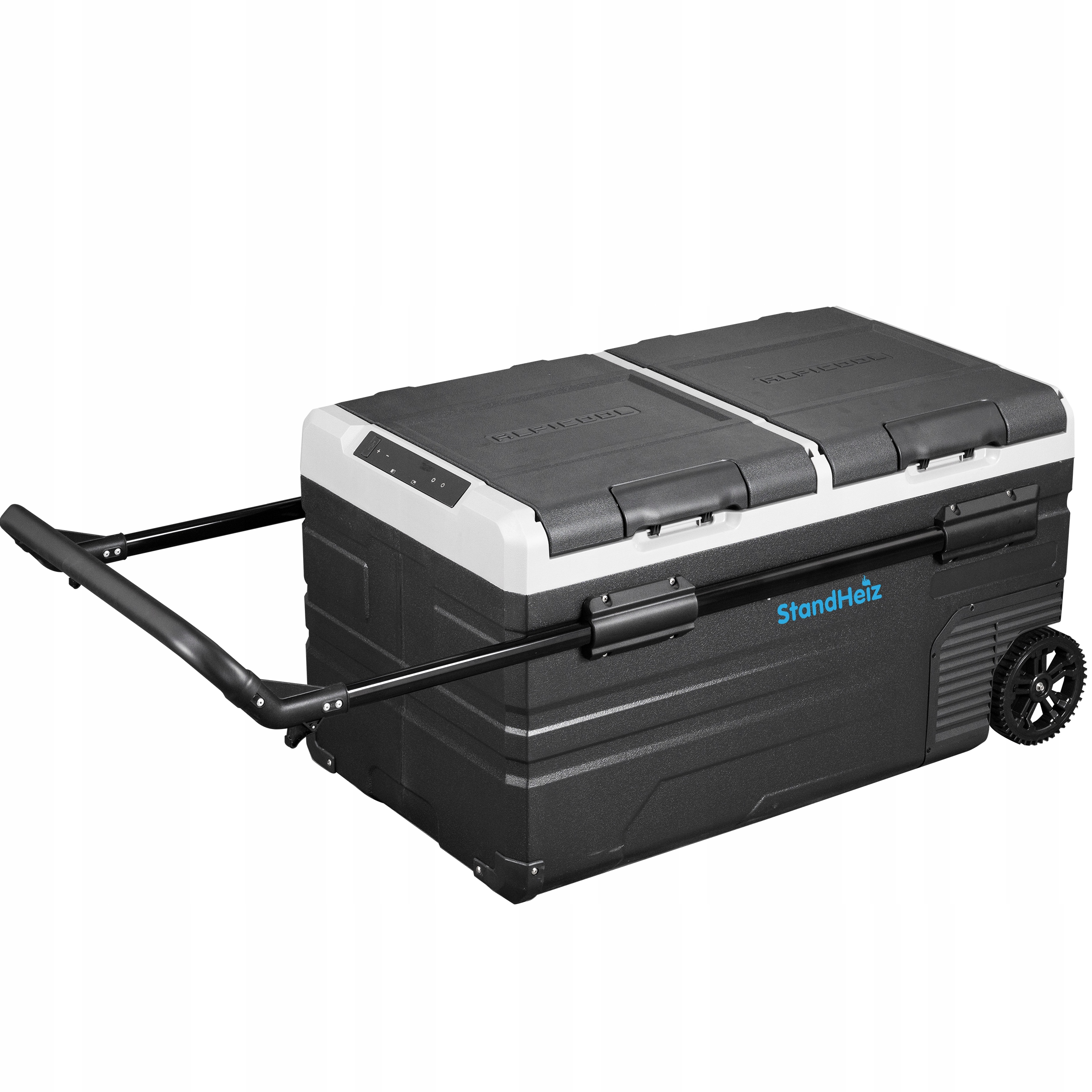 LODÓWKA TURYSTYCZNA PRZENOŚNA KOMPRESOROWA 72L KAMPER 12V24V 230V STANDHEIZ Wysokość produktu 46.5 cm