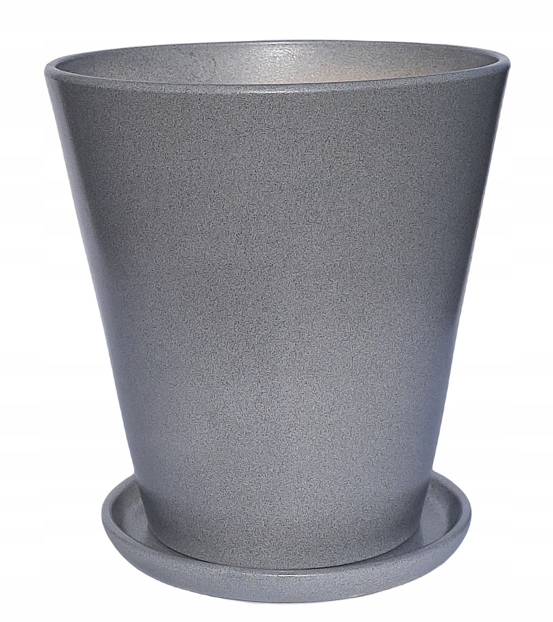 

Doniczka Osłonka Ceramiczna Z Podstawką Szara Pik