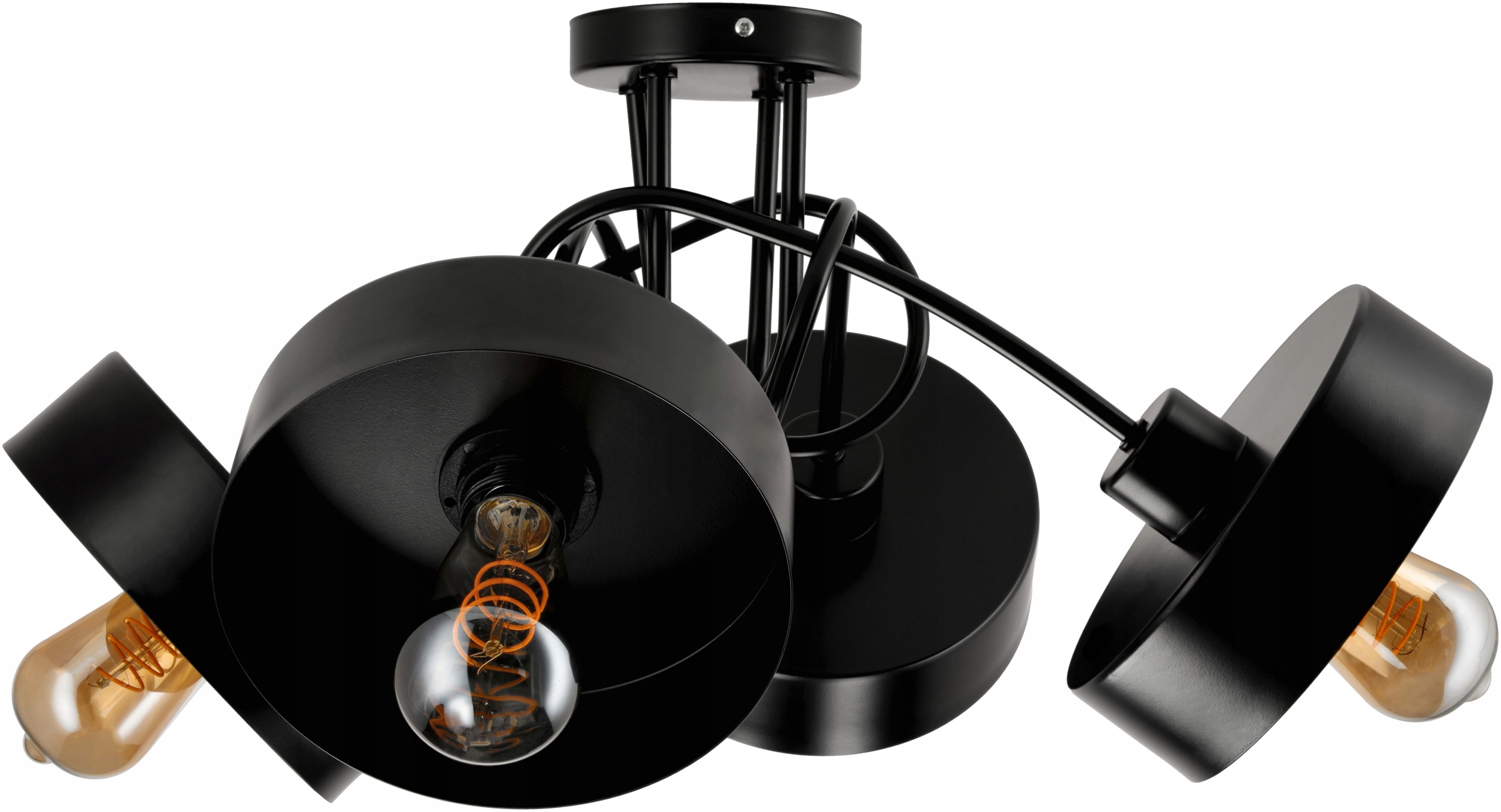 Stropná lampa Led Luster 4xE27 Loft Navíjacia Čierna Stredná Hrnček