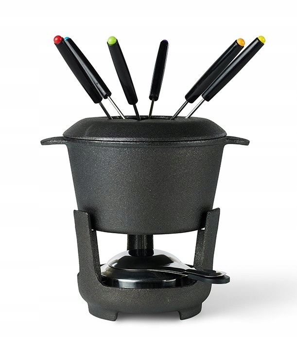 Funktion Cast Liatinový set s vidličkami pre Fondue čierny