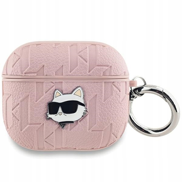 Karl Lagerfeld Monogram Choupette Head Pouzdro pro AirPods Pro 2 (růžové)