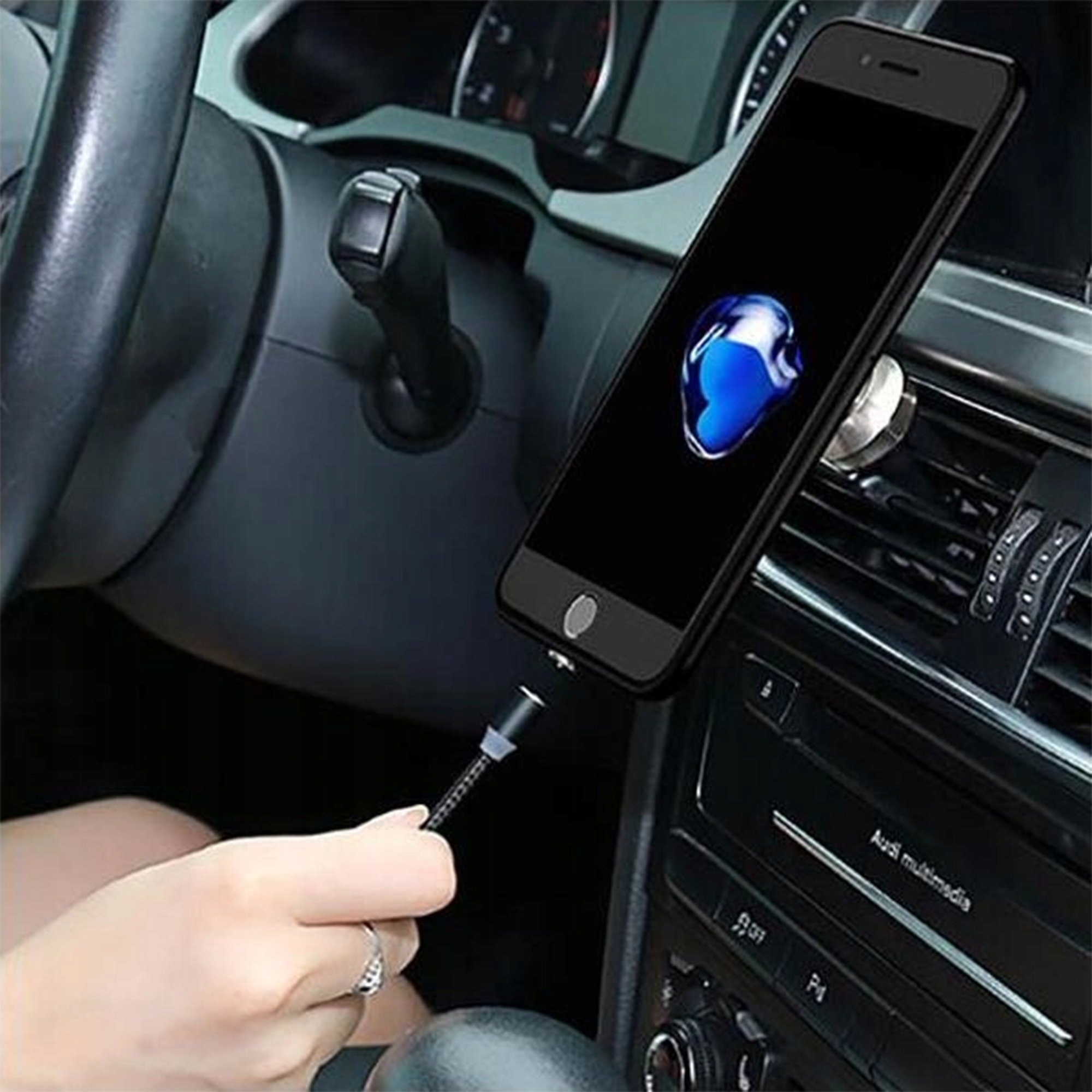 KABEL MAGNETYCZNY 3w1 2.4A USB MICRO LIGHTNING TYP-C DO IPHONE PRZEWÓD Zgodność ze standardem Quick Charge 2.0