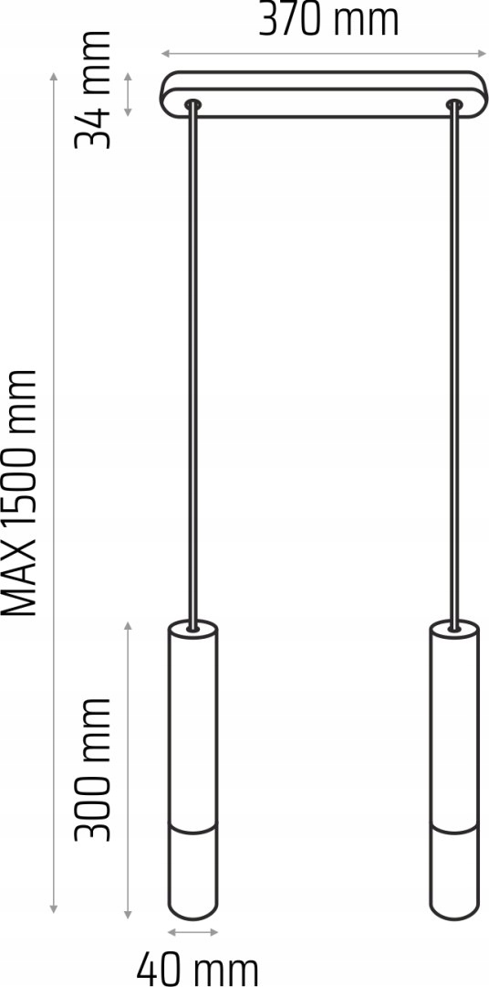 Závesná lampa Madera2 tienidlo 2 ks, čierna