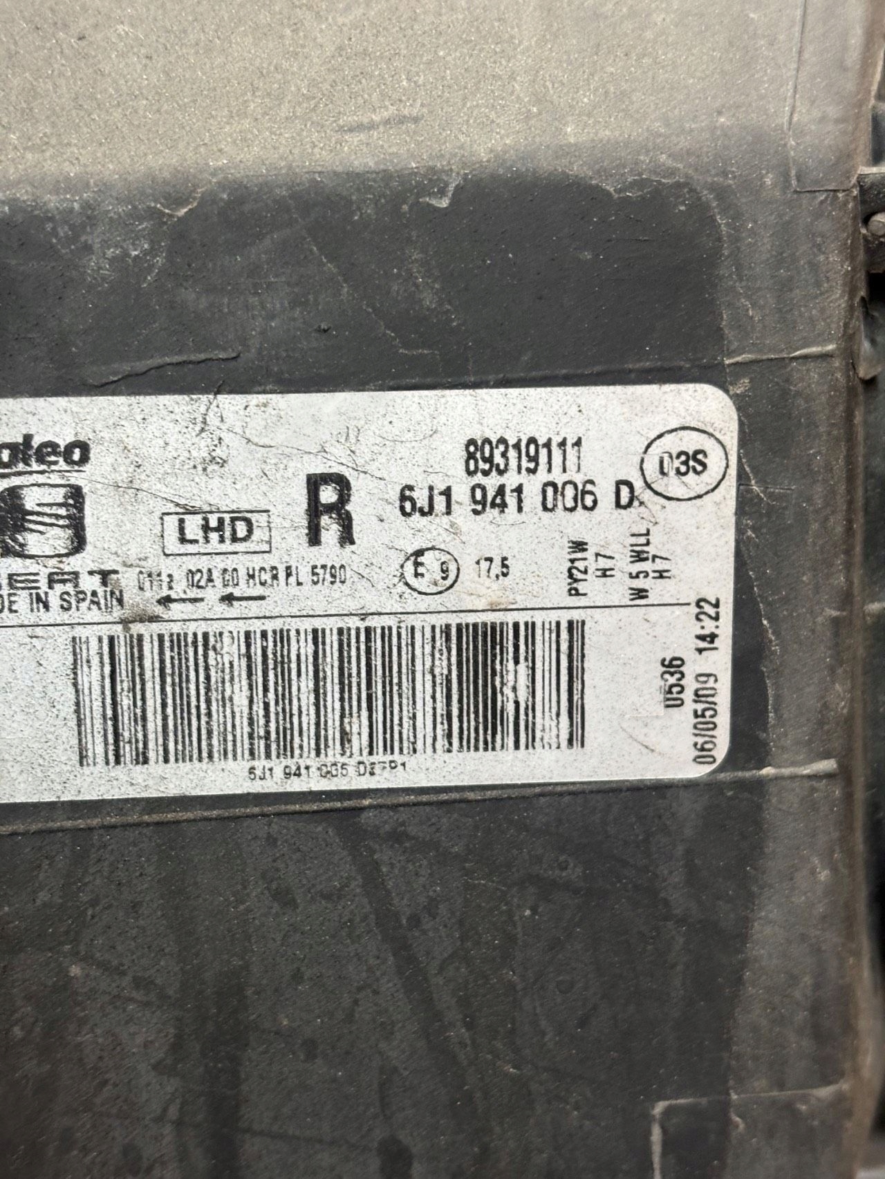REFLEKTOR light right SEAT IBIZA 6J 09- 6J1941006D